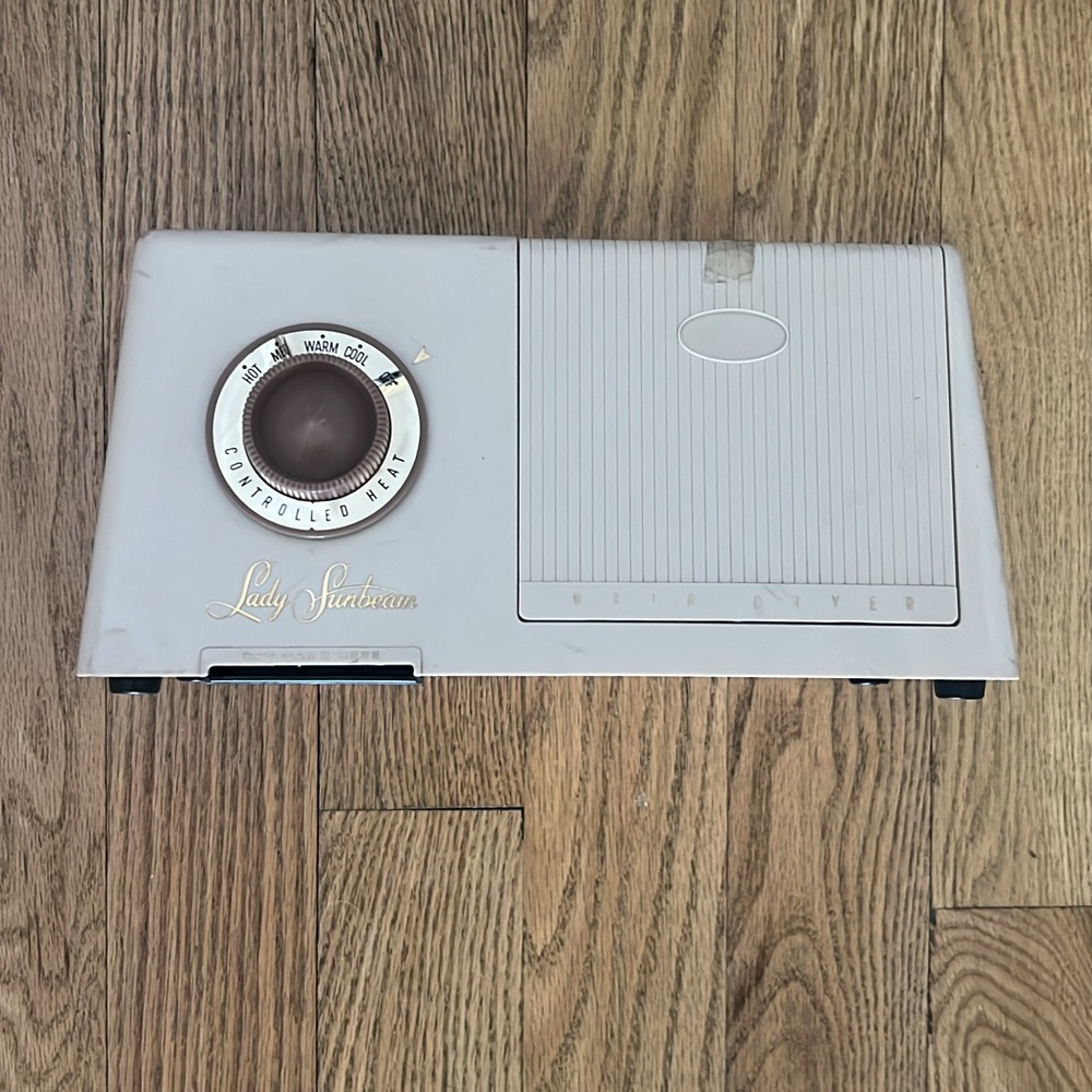 Sunbeam Compact Hair Dryer in White and Gray